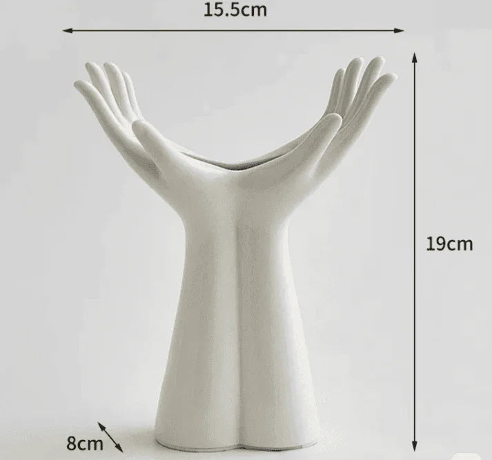 Vaso Decorativo de Cerâmica para Mesa Mão - Decoração