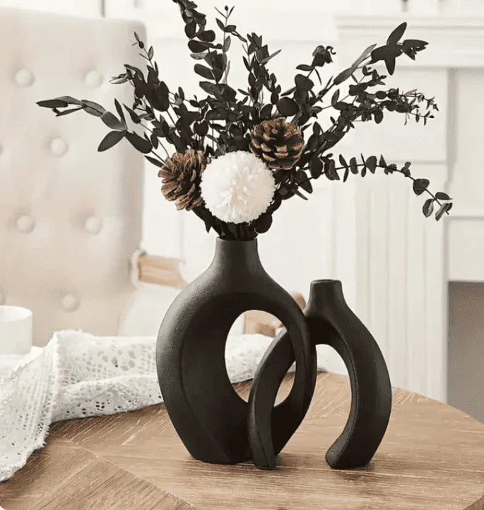 Vaso Decorativo para Sala de Cerâmica para Mesa 2 em 1 - Decoração