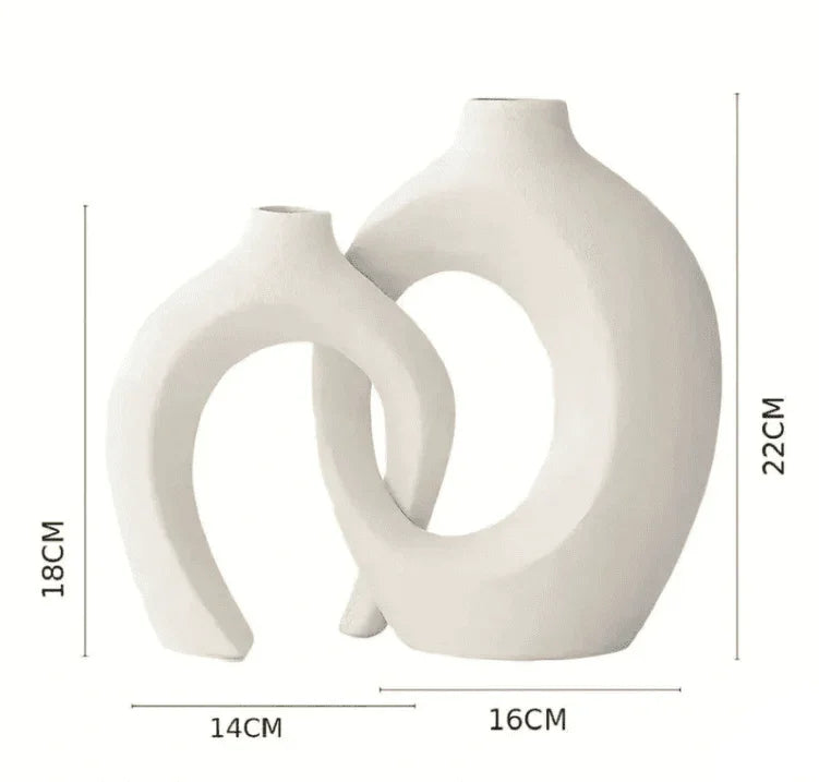 Vaso Decorativo para Sala de Cerâmica para Mesa 2 em 1 - Decoração